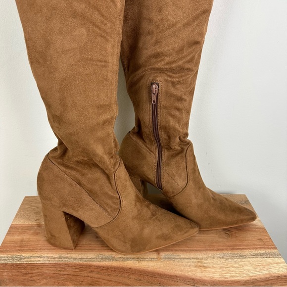 Steve Madden Jacoby Womens Faux Suede Block Heel Knee-High Boots Over The Knee - Picture 3 of 13